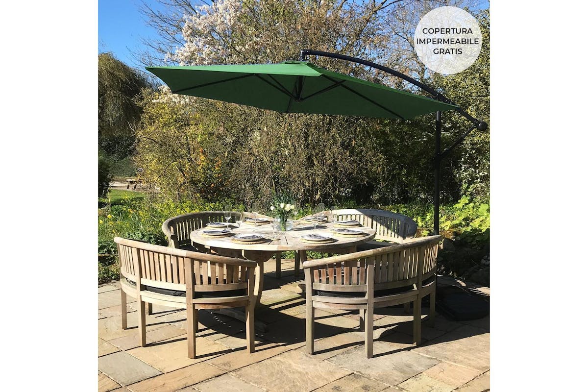 Monstershop Cantilever Parasol | Green-6