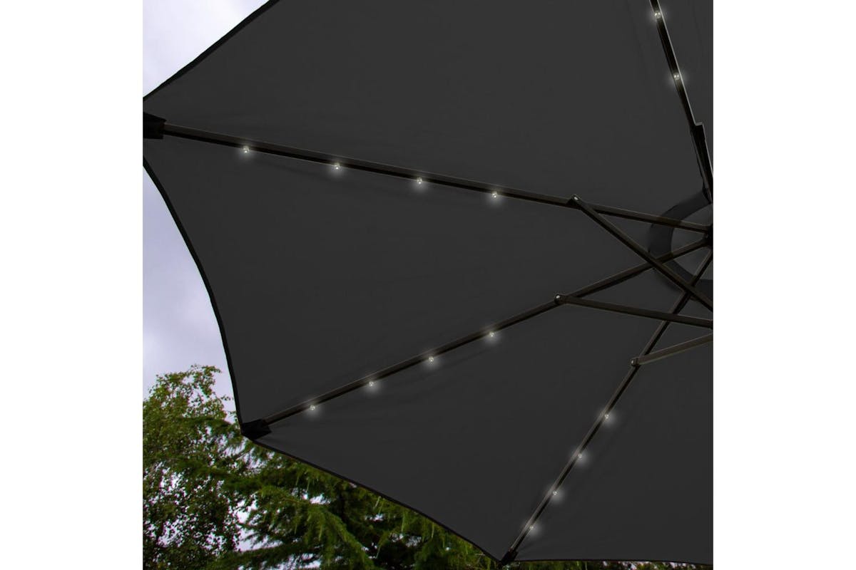 Monstershop 2.7m LED Tilt Parasol | Grey-6