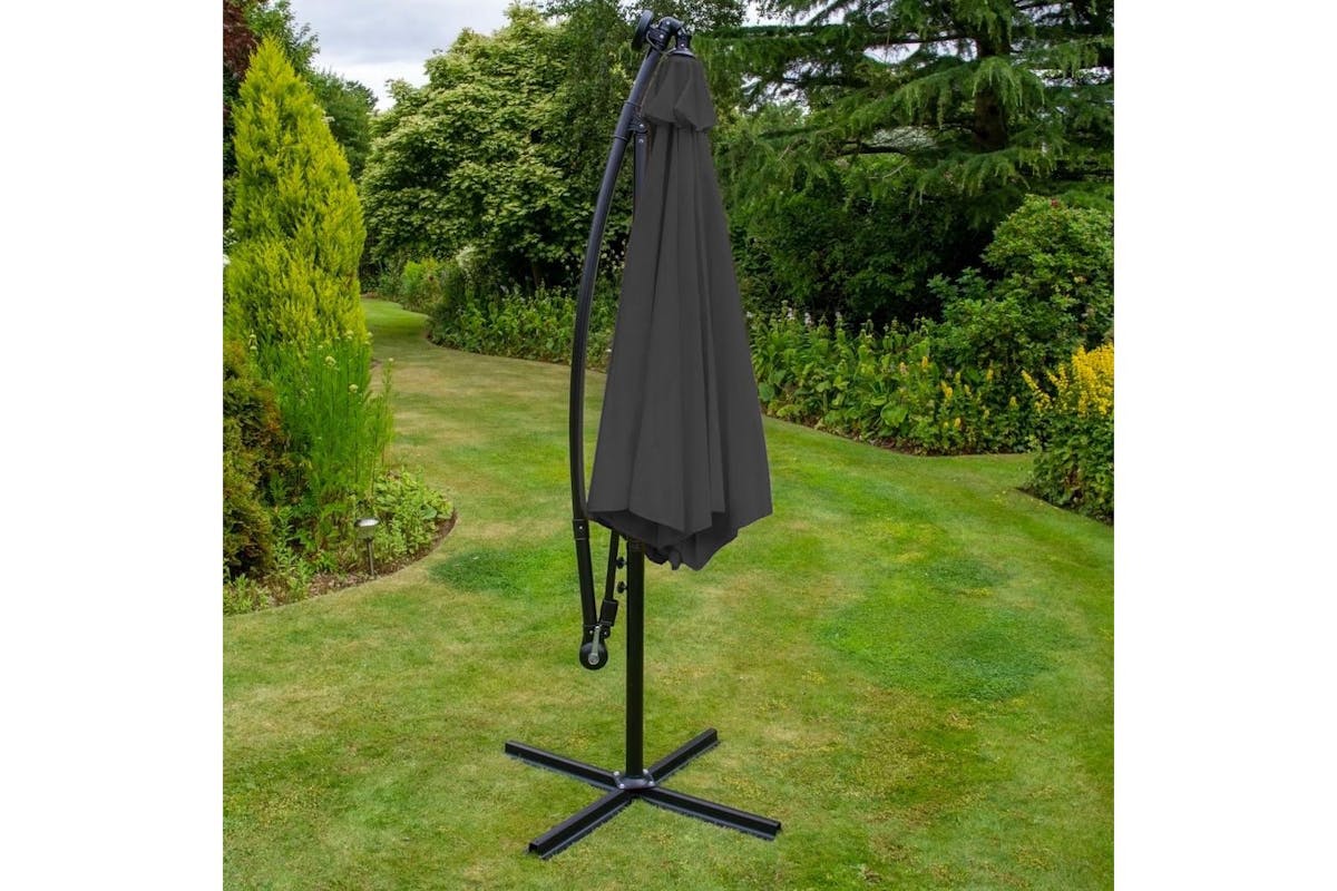 Monstershop LED Cantilever Parasol | Grey-4