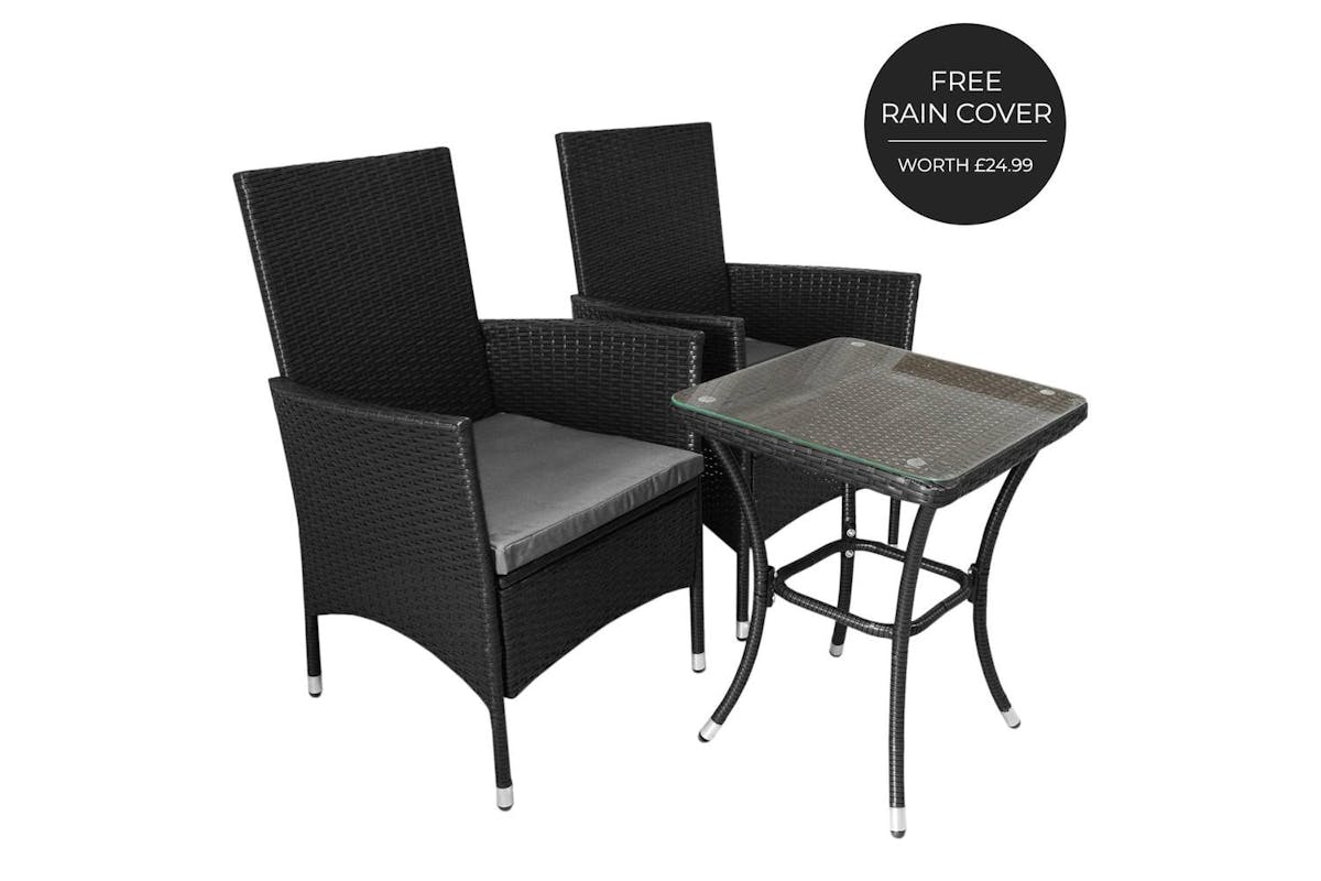Monstershop Rattan Garden Furniture Set | Black-2