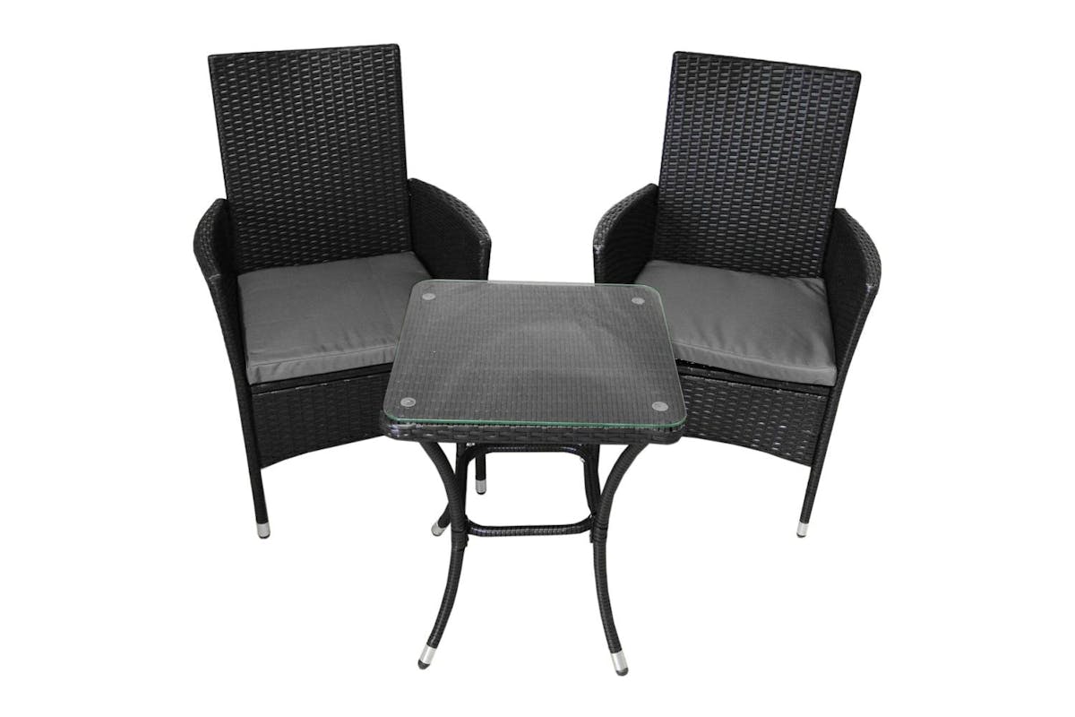 Monstershop Rattan Garden Furniture Set | Black-4