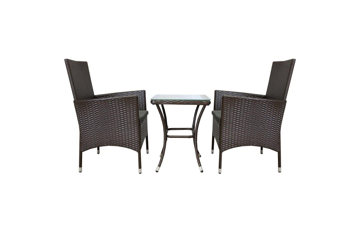 Monstershop Bistro Rattan Garden Furniture  Set | Brown /Gery-6
