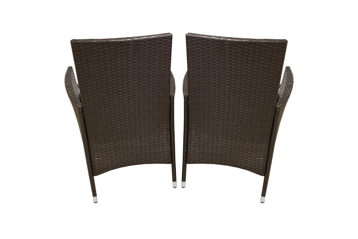 Monstershop Bistro Rattan Garden Furniture  Set | Brown /Gery-7