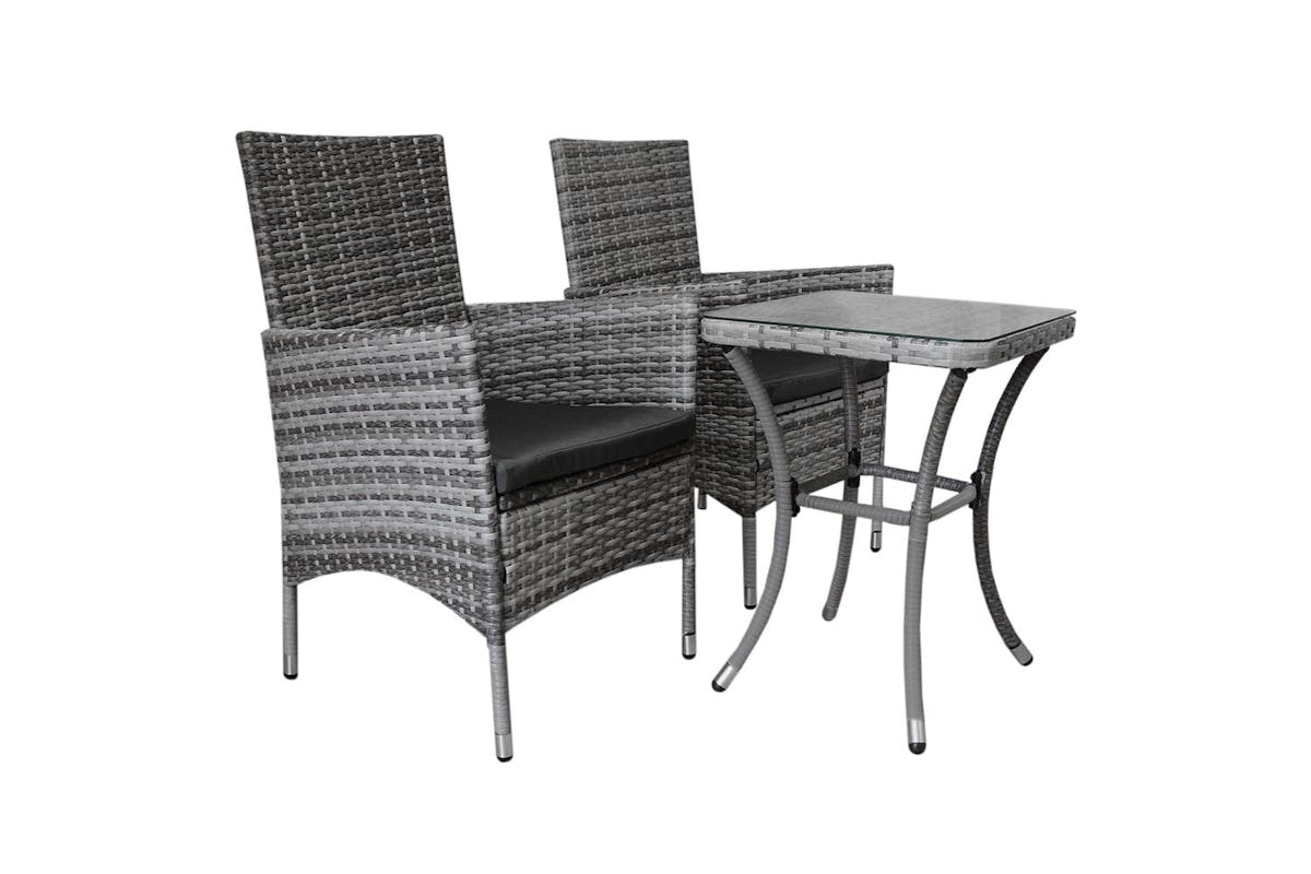 Monstershop Rattan Bistro Garden Furniture Set | Grey-4