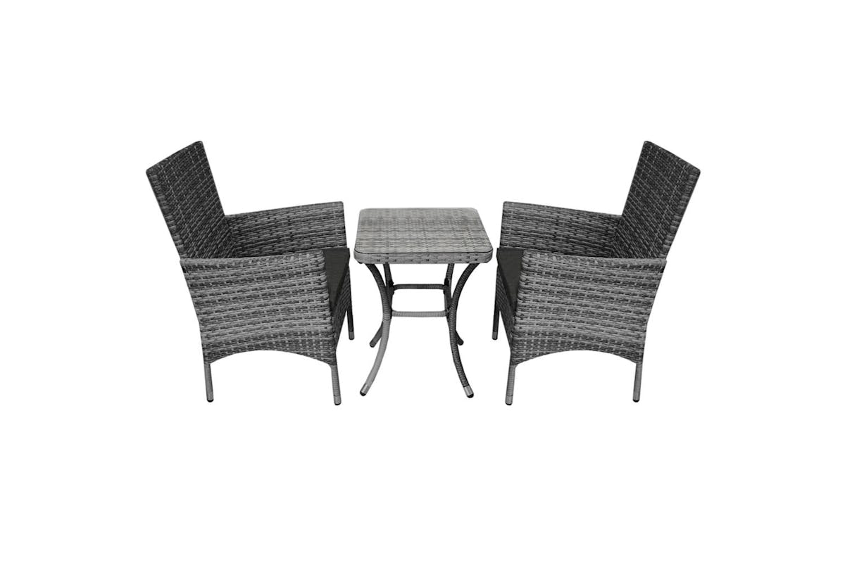 Monstershop Rattan Bistro Garden Furniture Set | Grey-5