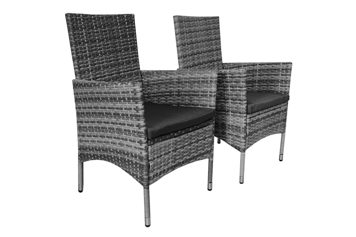 Monstershop Rattan Bistro Garden Furniture Set | Grey-7