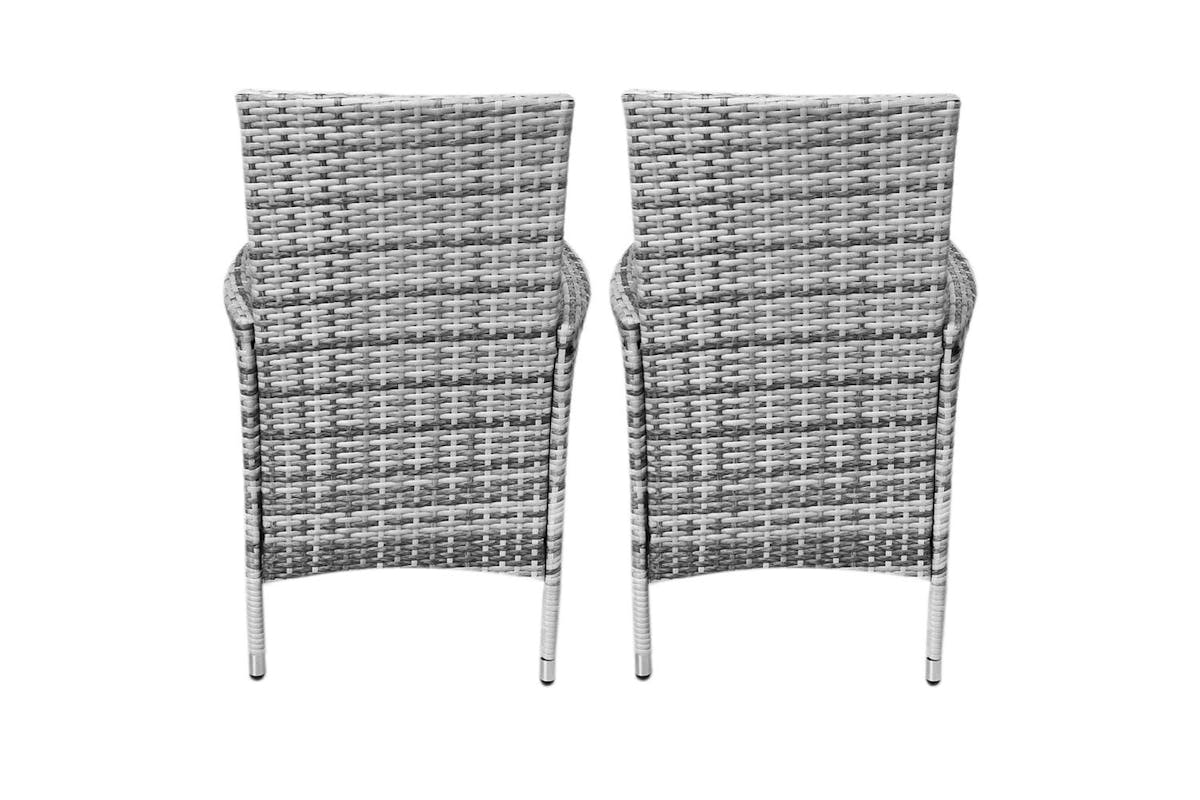 Monstershop Rattan Bistro Garden Furniture Set | Light Grey-7