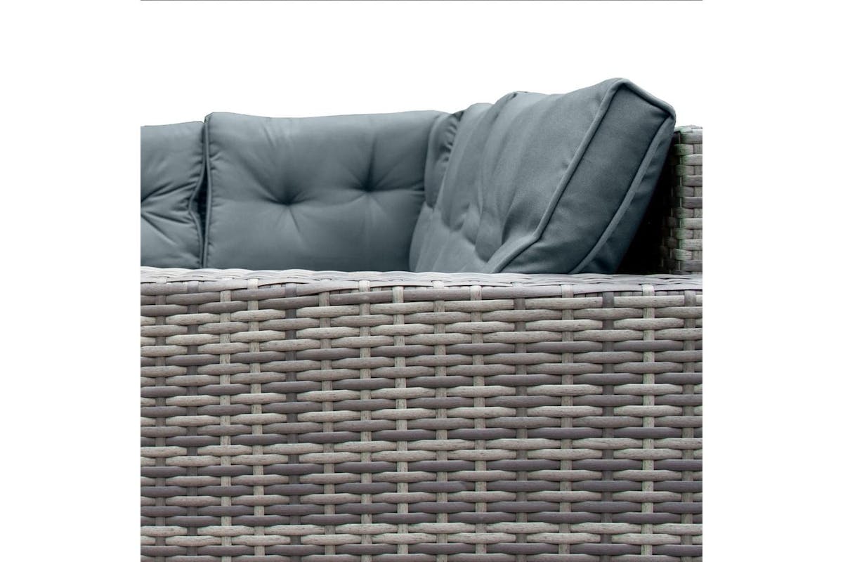 Monstershop Rattan Corner Sofa Set & Cushion Storage Box | Grey-5