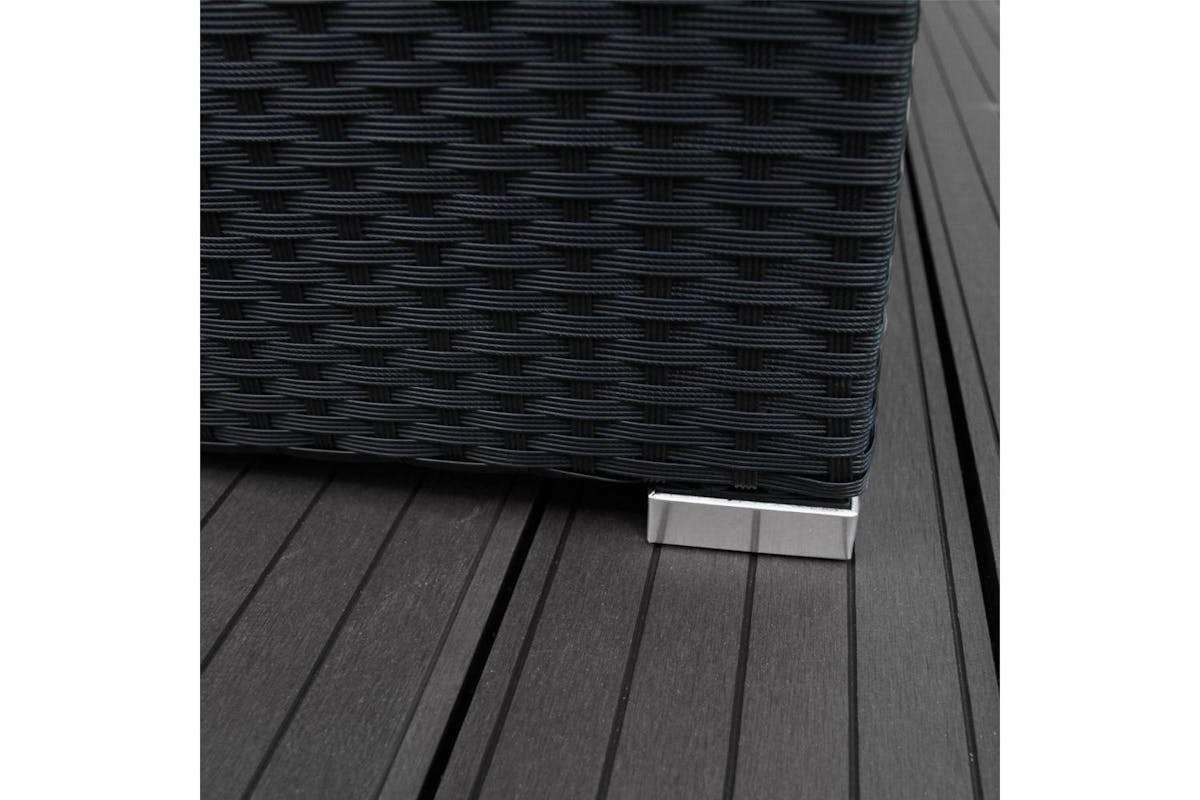 Monstershop Rattan Corner Sofa Set | Black/Grey-9