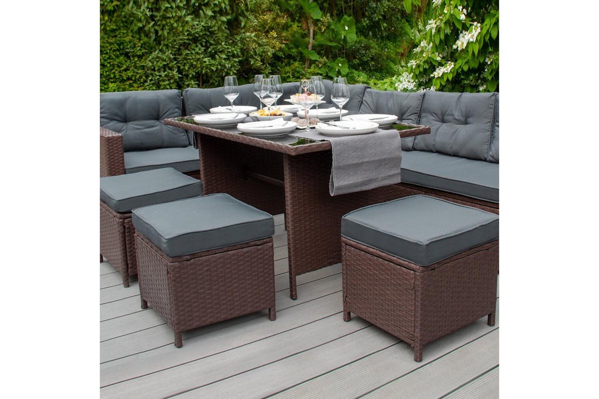 Monstershoprattan Furniture Corner Sofa Set | Brown/Grey-8
