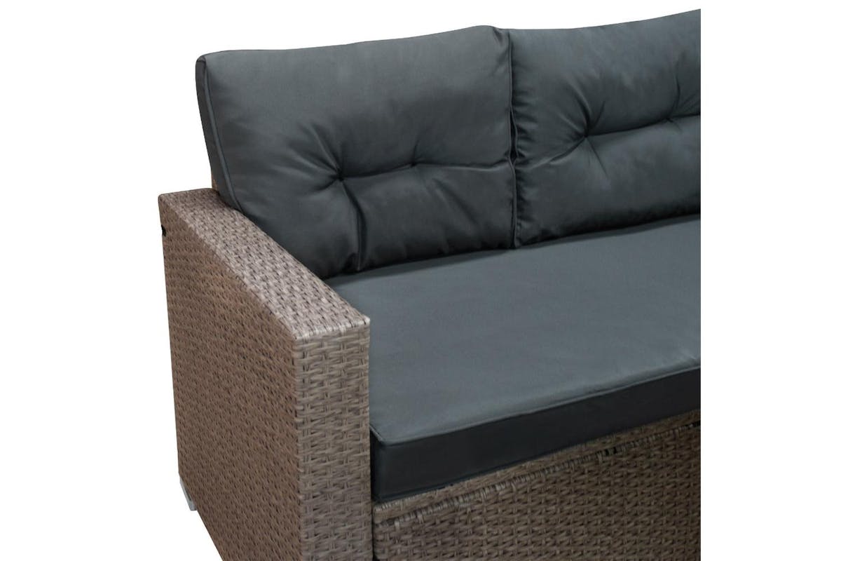 Monstershop Rattan Corner Sofa Set | Light Grey-4
