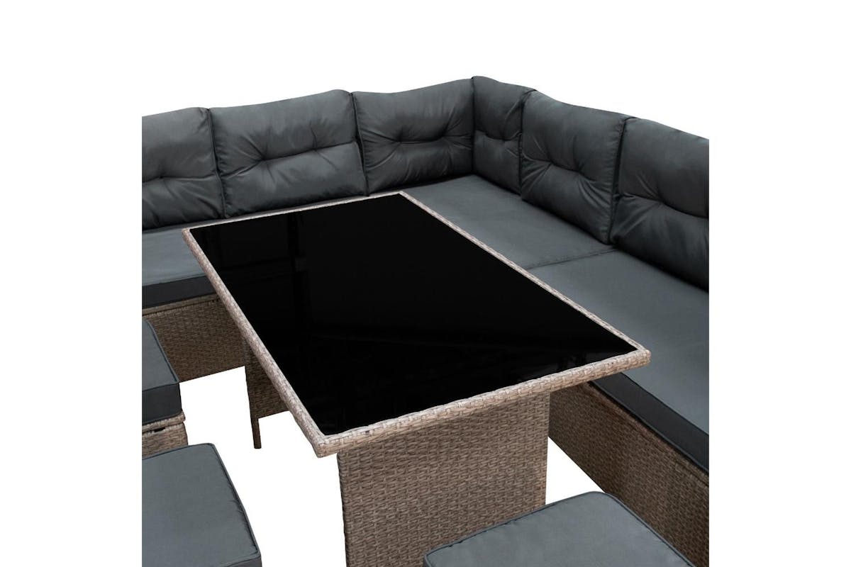 Monstershop Rattan Corner Sofa Set | Light Grey-5
