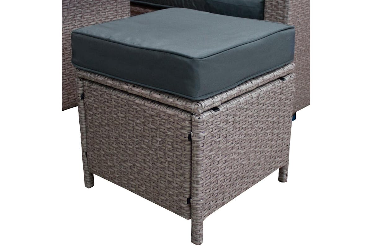 Monstershop Rattan Corner Sofa Set | Light Grey-6