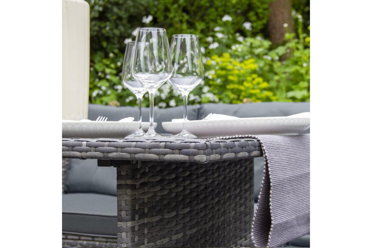 Monstershop Rattan Furniture Corner Sofa Set | Grey-8