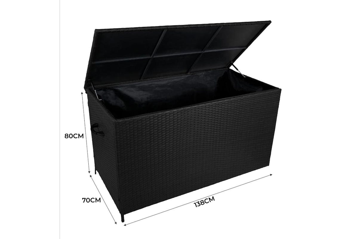Monstershop Rattan Cushion Storage Box | Black-7