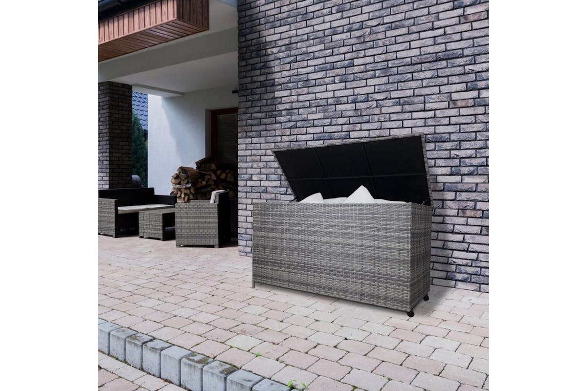 Monstershop Rattan Cushion Storage Box | Grey-2