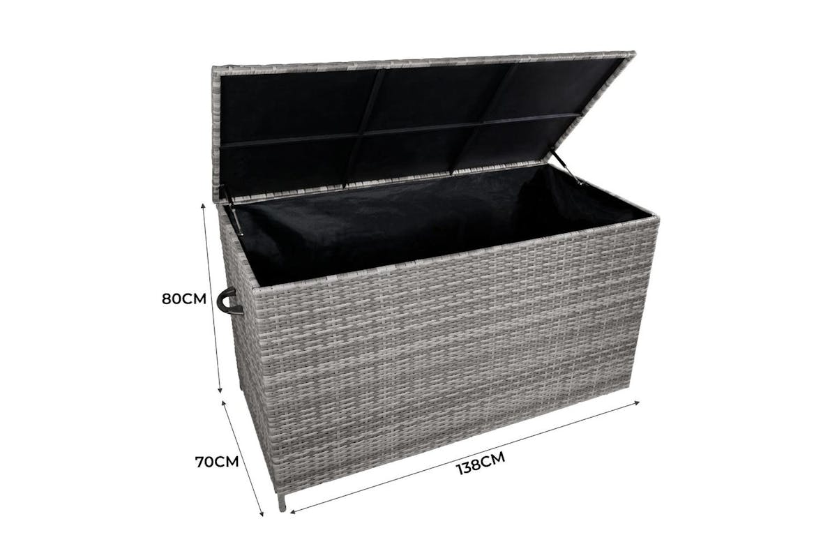 Monstershop Rattan Cushion Storage Box | Grey-6