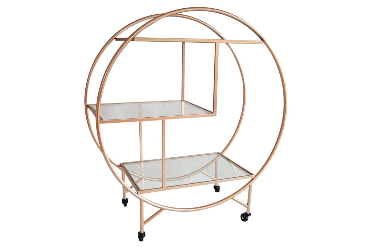 Monstershop Drinks Trolley Bar Cart | Rose Gold | Large-2