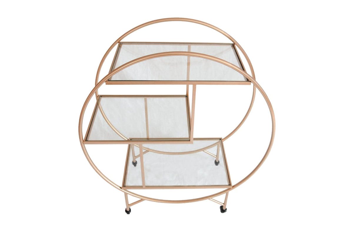 Monstershop Drinks Trolley Bar Cart | Rose Gold | Large-4