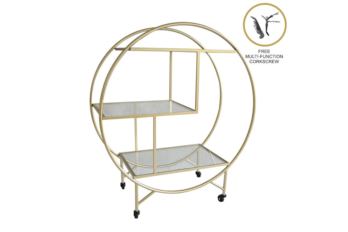 Monster Shop Drinks Trolley Bar Cart | Large | Gold-2