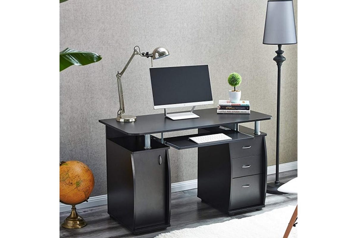 Raygar Deluxe Computer Desk & Cabinet 3 Drawers | Black-4