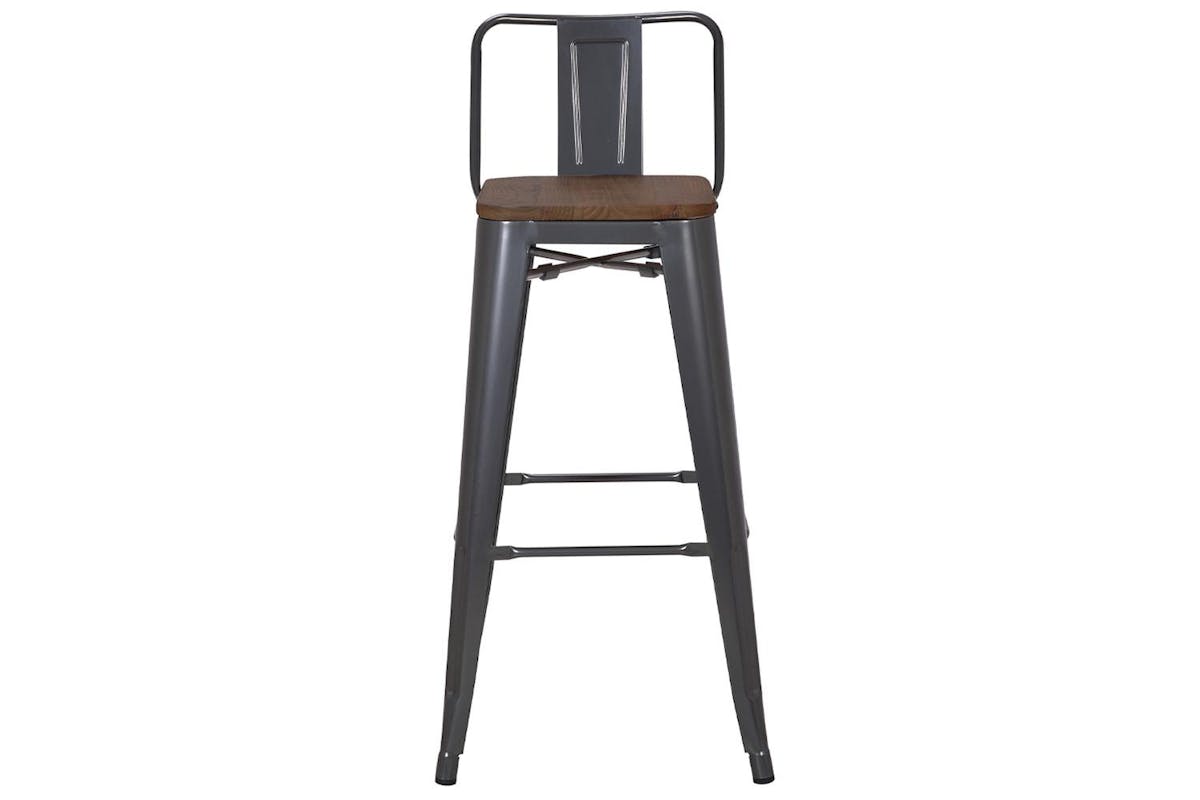 Pollux Bar Stool | Metallic Grey | Set of 2