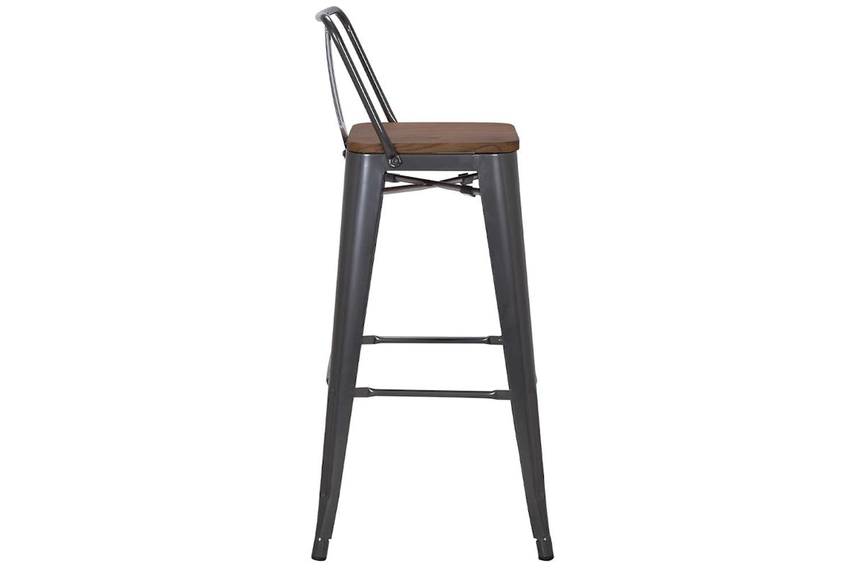 Pollux Bar Stool | Metallic Grey | Set of 2-3