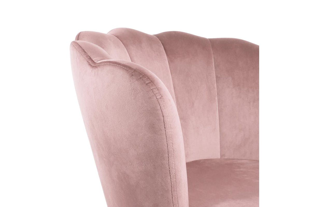 Genesis Flora Accent Chair | Petal Back Scallop | Velvet | Silver Pink-5