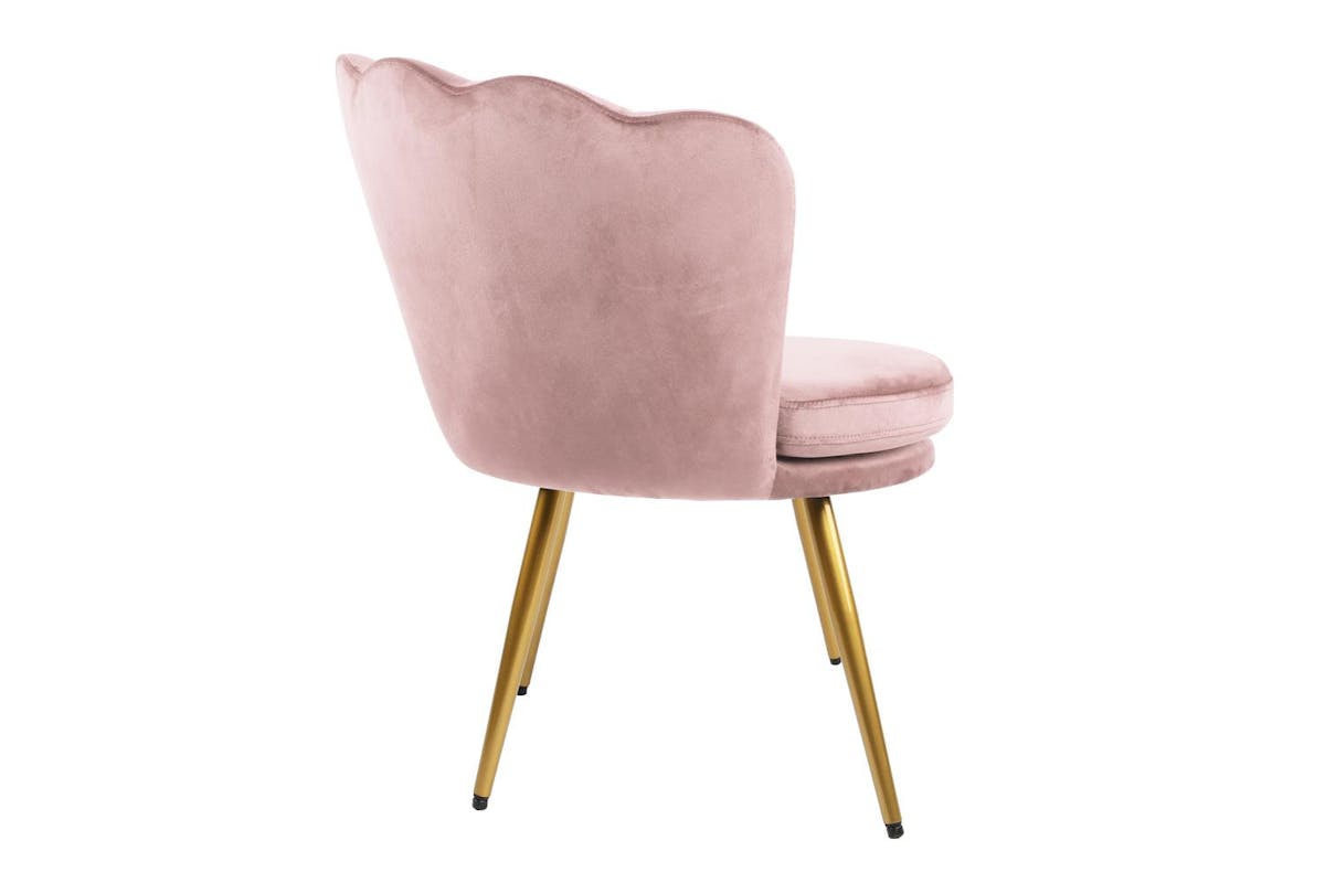 Genesis Flora Accent Chair | Petal Back Scallop | Velvet | Silver Pink-2
