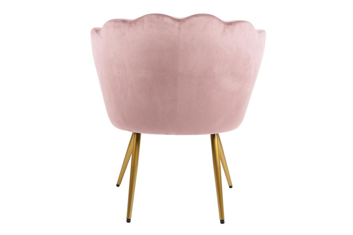 Genesis Flora Accent Chair | Petal Back Scallop | Velvet | Silver Pink-3