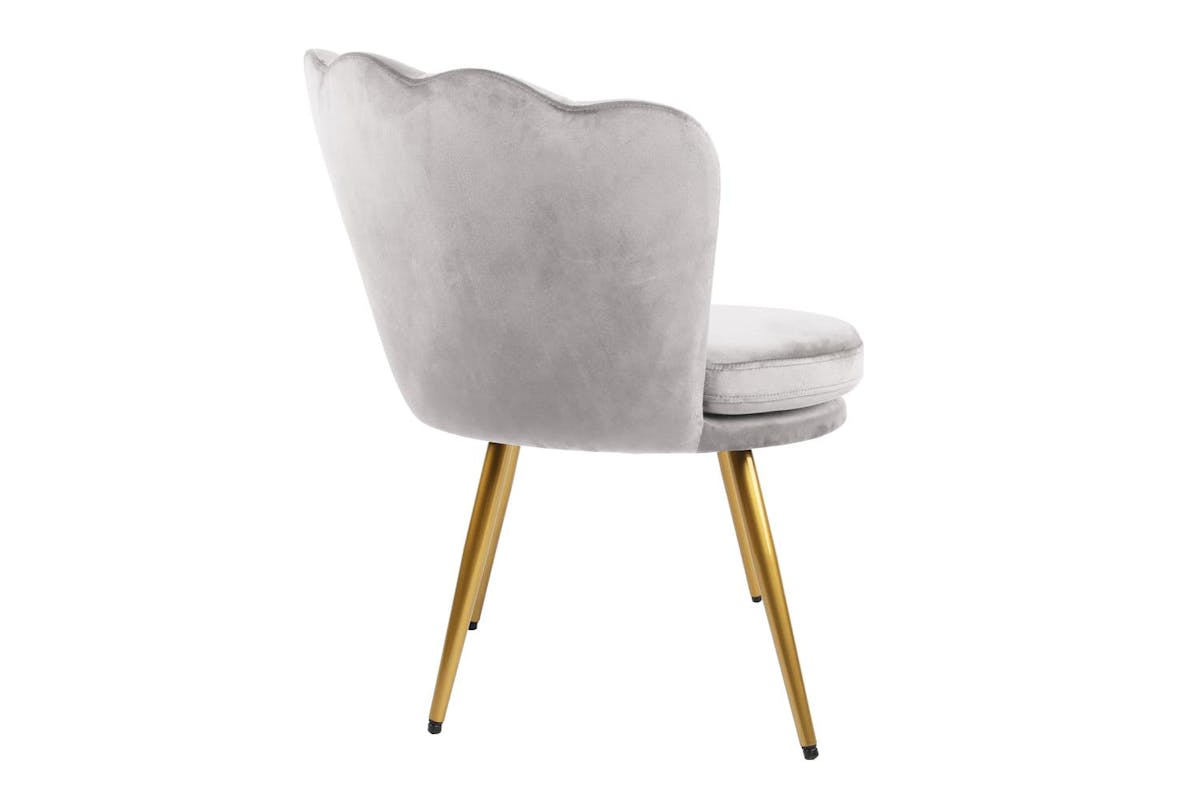 Genesis Flora Accent Chair | Petal Back Scallop | Velvet | Silver Grey-2