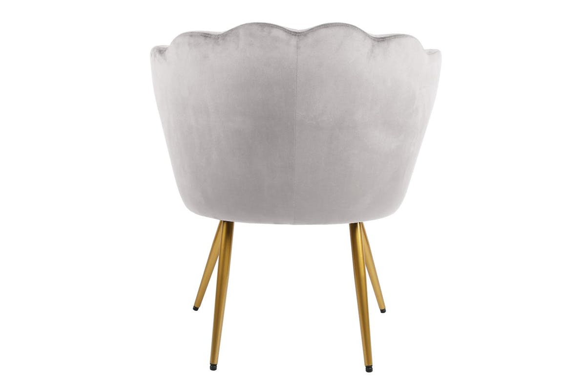 Genesis Flora Accent Chair | Petal Back Scallop | Velvet | Silver Grey-3