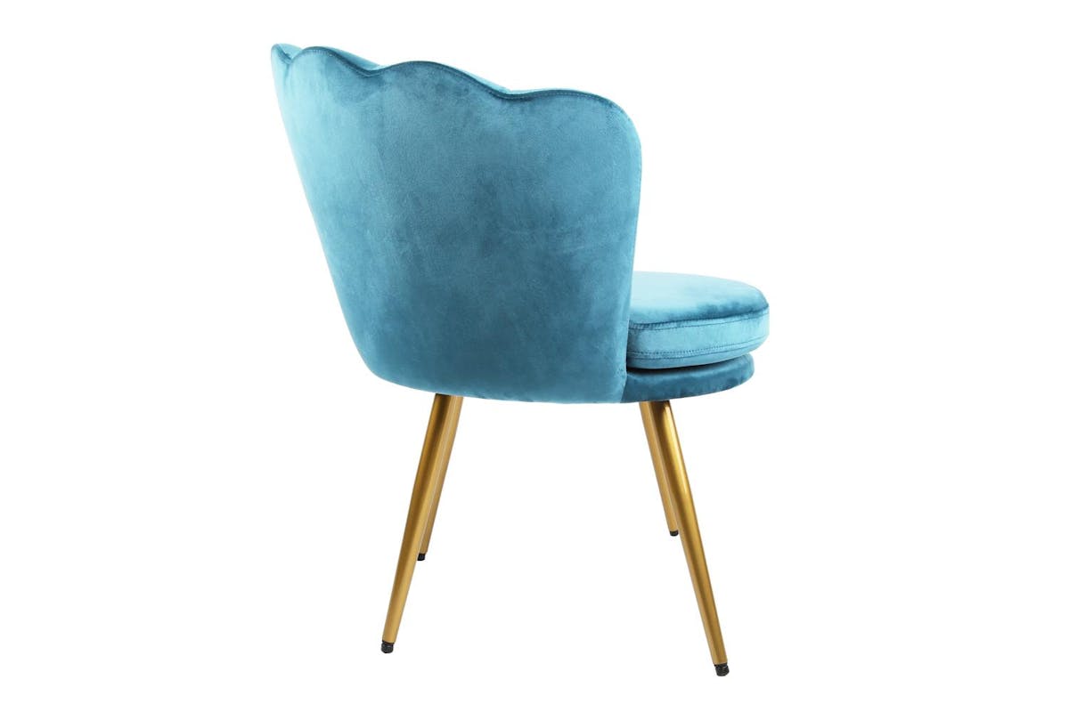 Genesis Flora Accent Chair | Petal Back Scallop | Velvet | Teal-3
