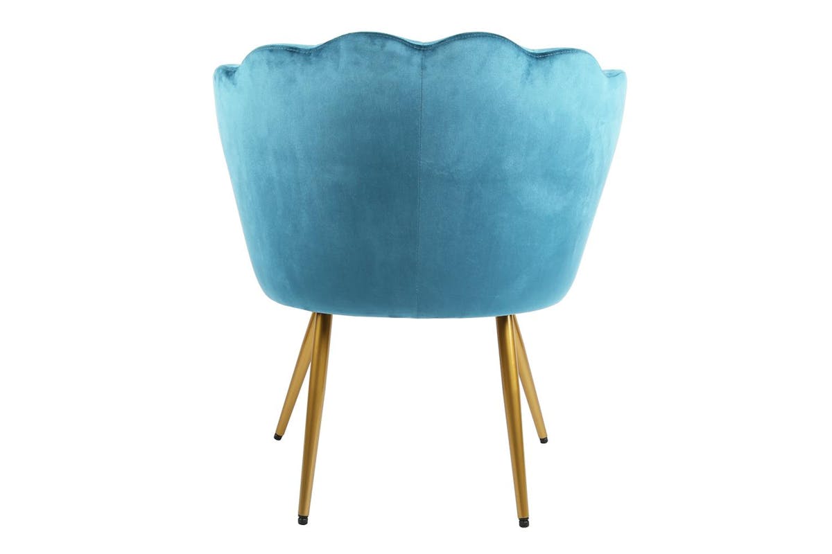 Genesis Flora Accent Chair | Petal Back Scallop | Velvet | Teal-4