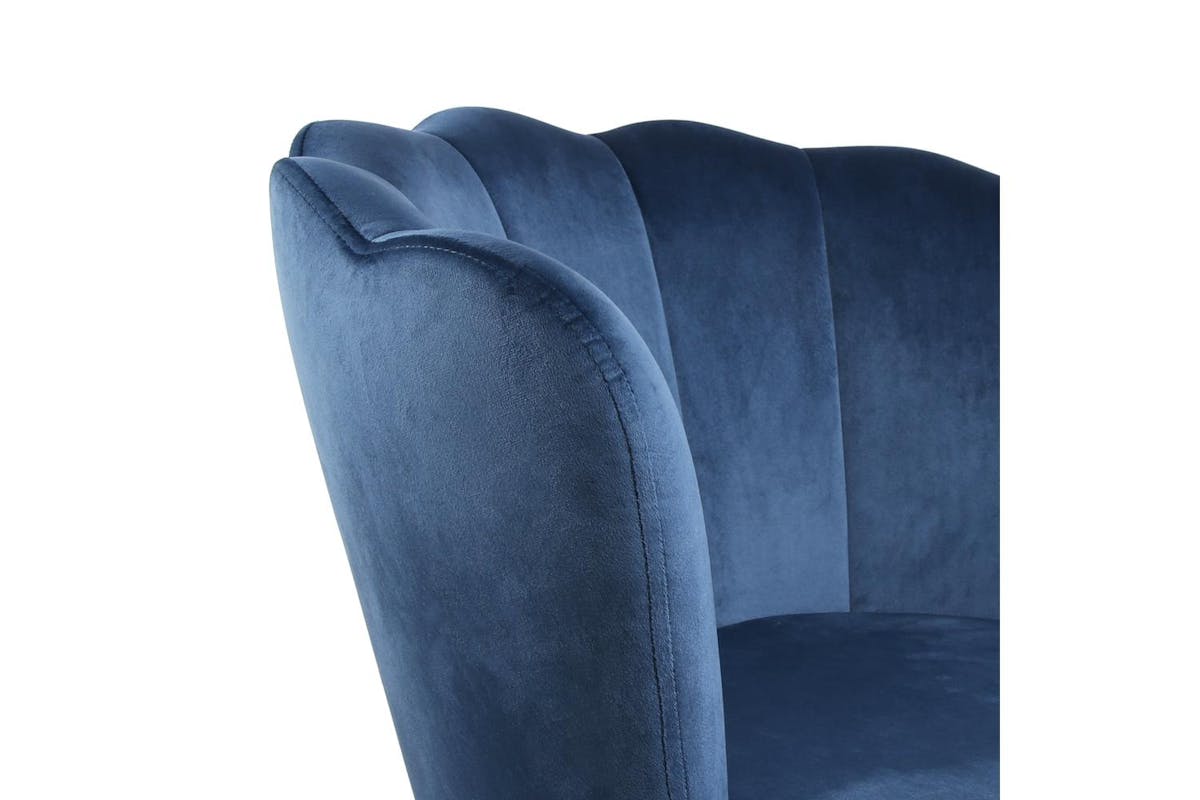 Genesis Flora Accent Chair | Petal Back Scallop | Velvet | Navy-5