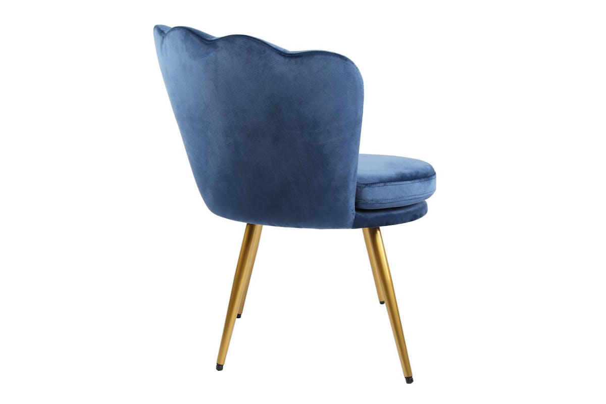 Genesis Flora Accent Chair | Petal Back Scallop | Velvet | Navy-2
