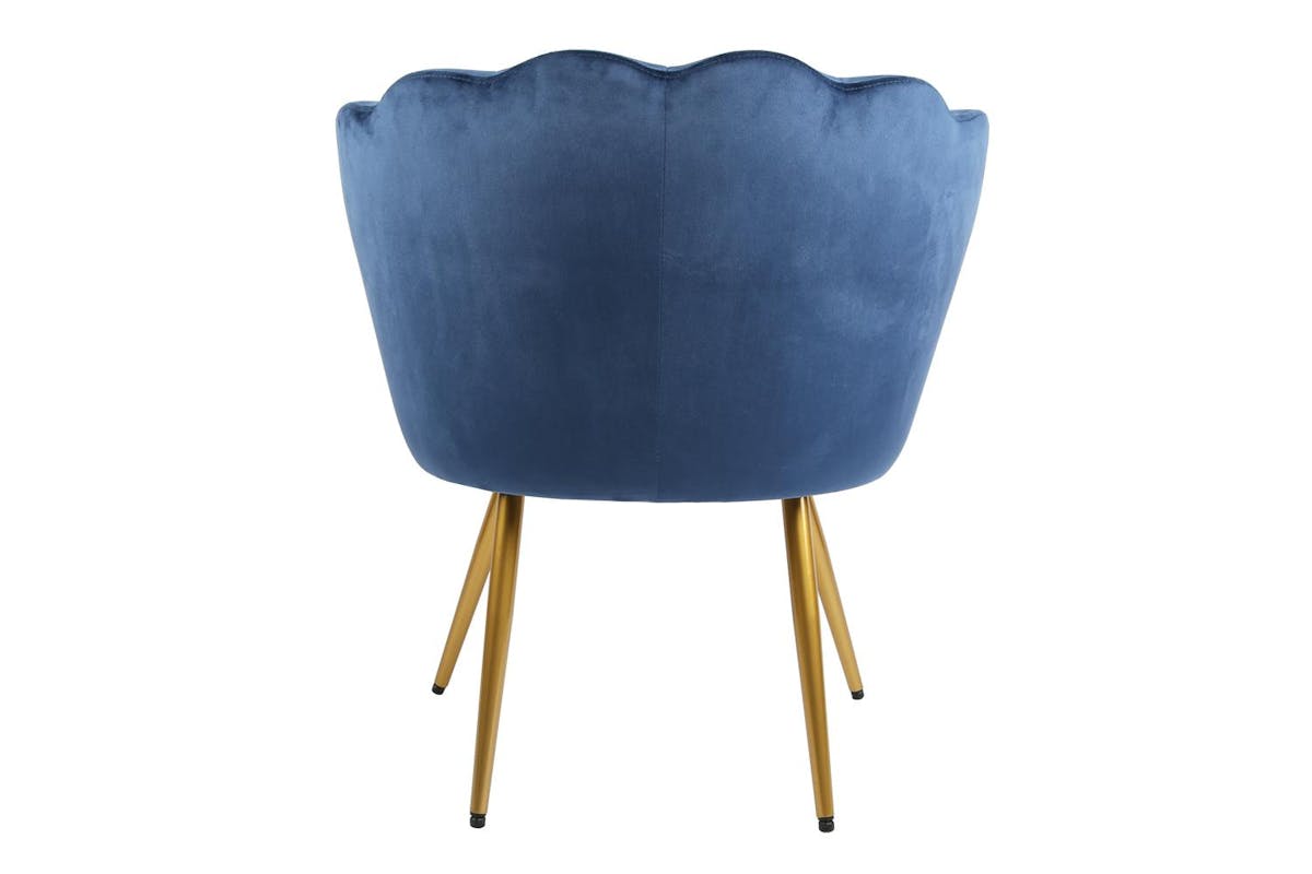 Genesis Flora Accent Chair | Petal Back Scallop | Velvet | Navy-3
