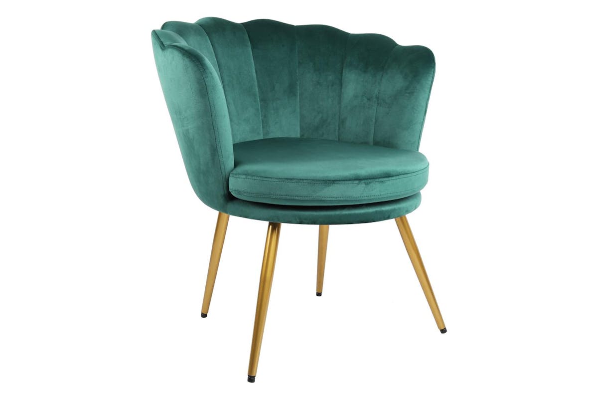 Genesis Flora Accent Chair | Petal Back Scallop | Velvet | Green-4