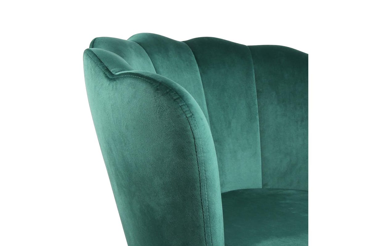 Genesis Flora Accent Chair | Petal Back Scallop | Velvet | Green-5