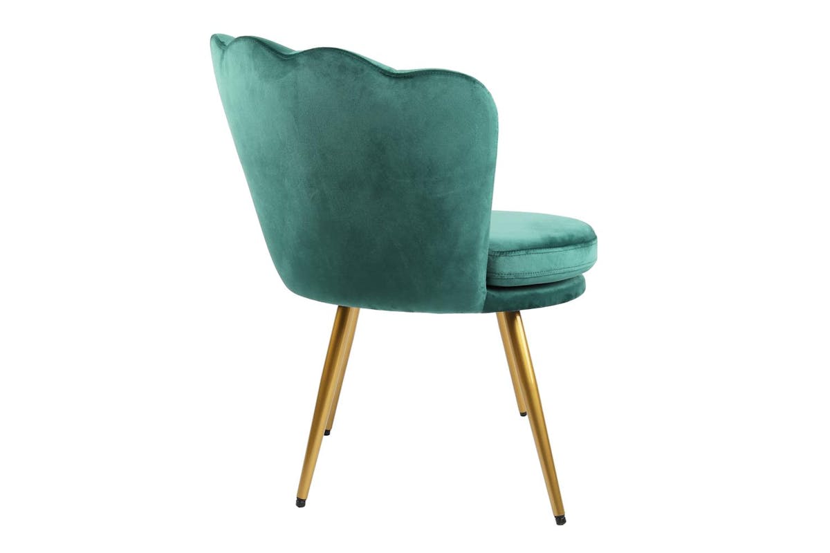 Genesis Flora Accent Chair | Petal Back Scallop | Velvet | Green-2