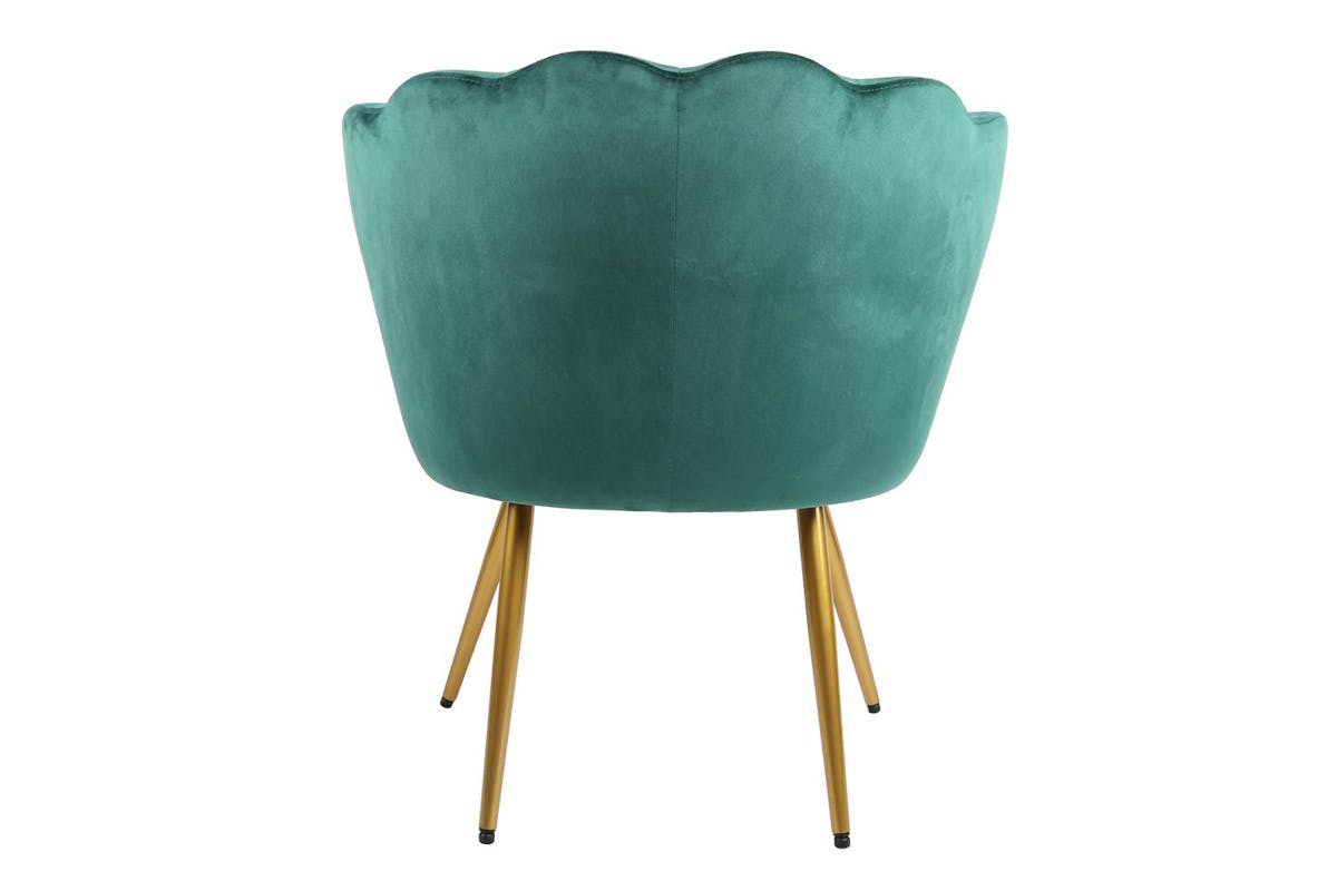 Genesis Flora Accent Chair | Petal Back Scallop | Velvet | Green-3