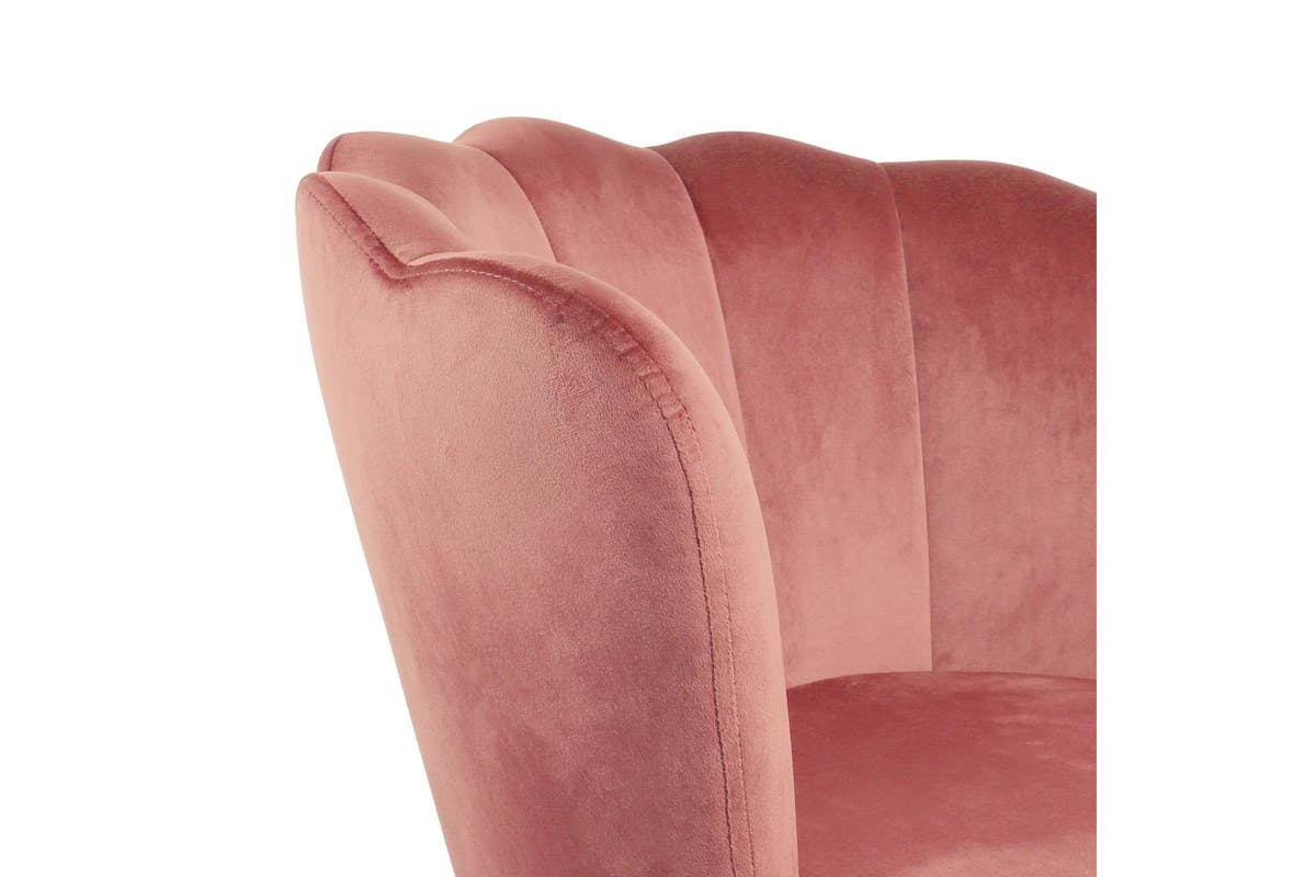 Genesis Flora Accent Chair | Petal Back Scallop | Velvet | Dusty Pink-5