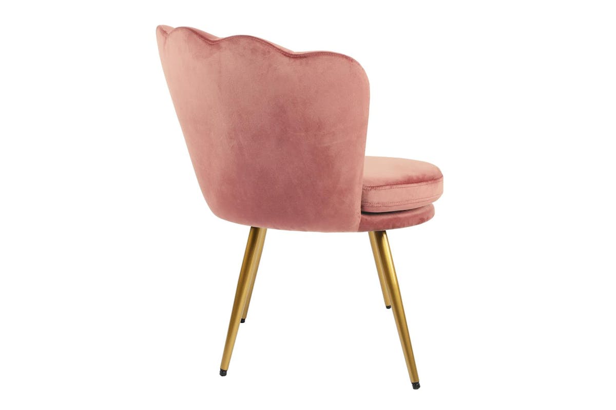 Genesis Flora Accent Chair | Petal Back Scallop | Velvet | Dusty Pink-2
