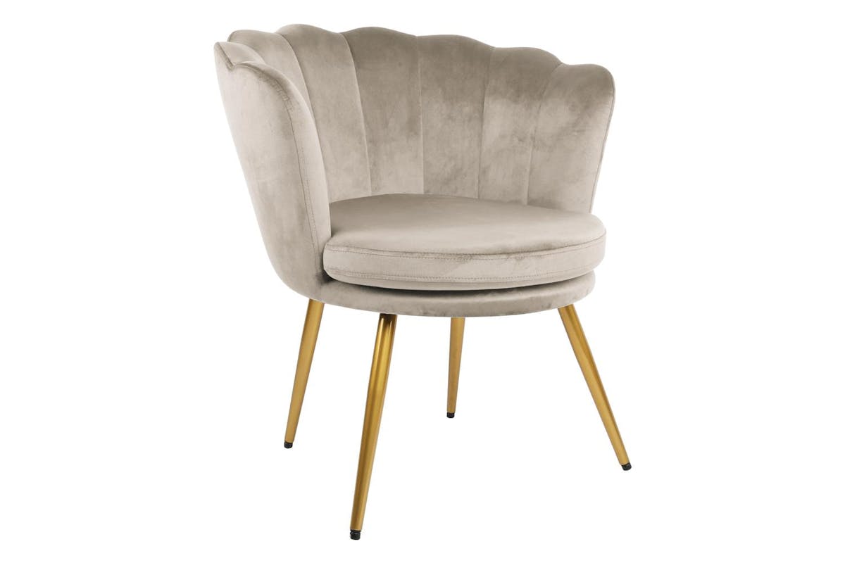 Genesis Flora Accent Chair | Petal Back Scallop | Velvet | Taupe-4