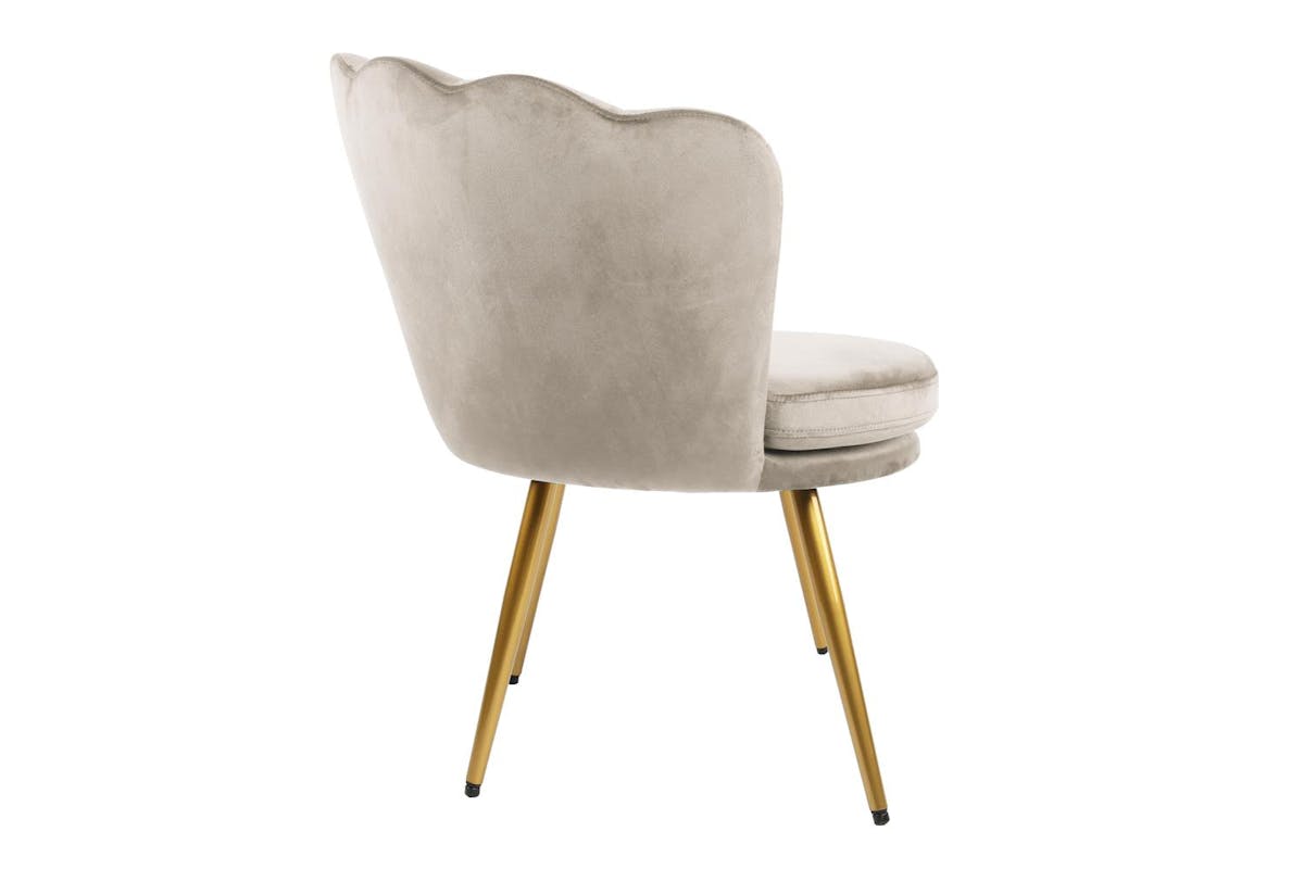 Genesis Flora Accent Chair | Petal Back Scallop | Velvet | Taupe-2