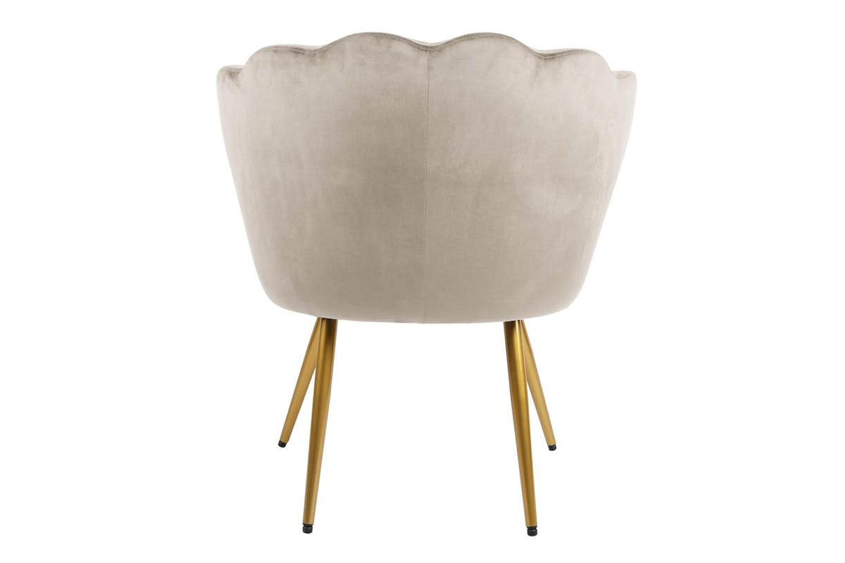 Genesis Flora Accent Chair | Petal Back Scallop | Velvet | Taupe-3