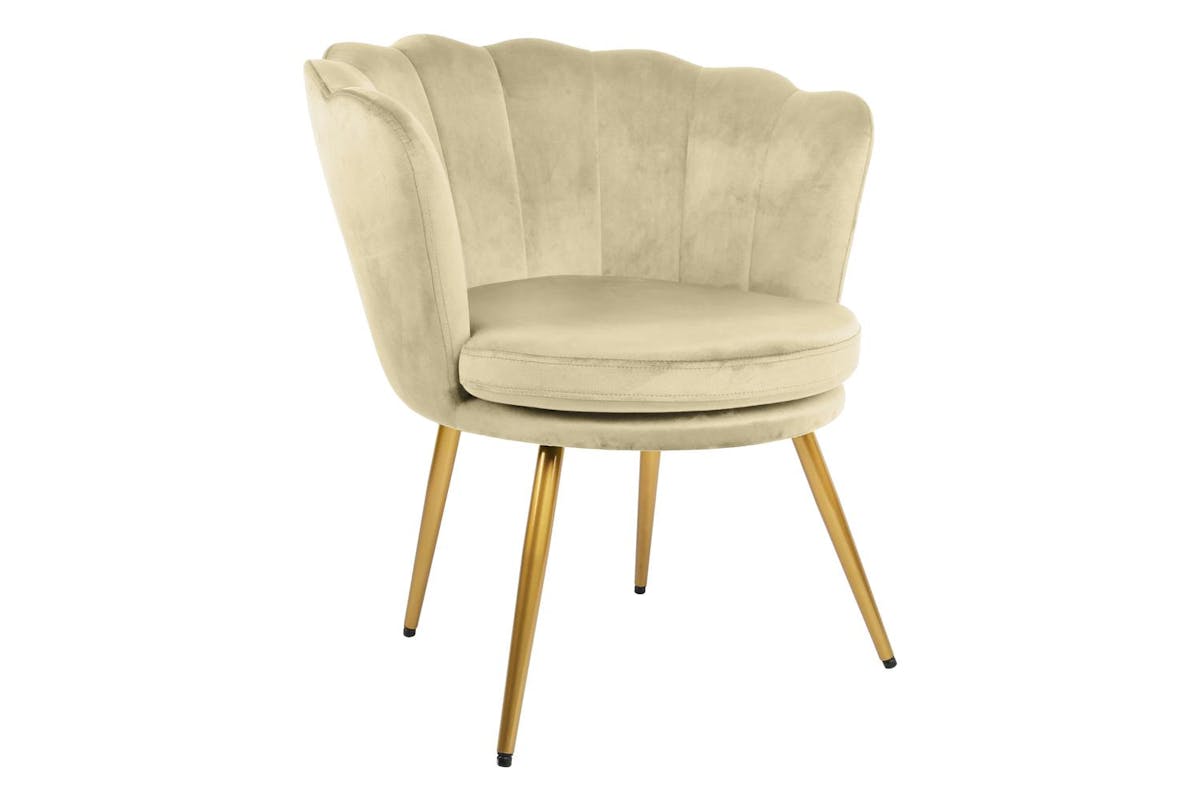 Genesis Flora Accent Chair | Petal Back Scallop | Velvet | Champagne-4