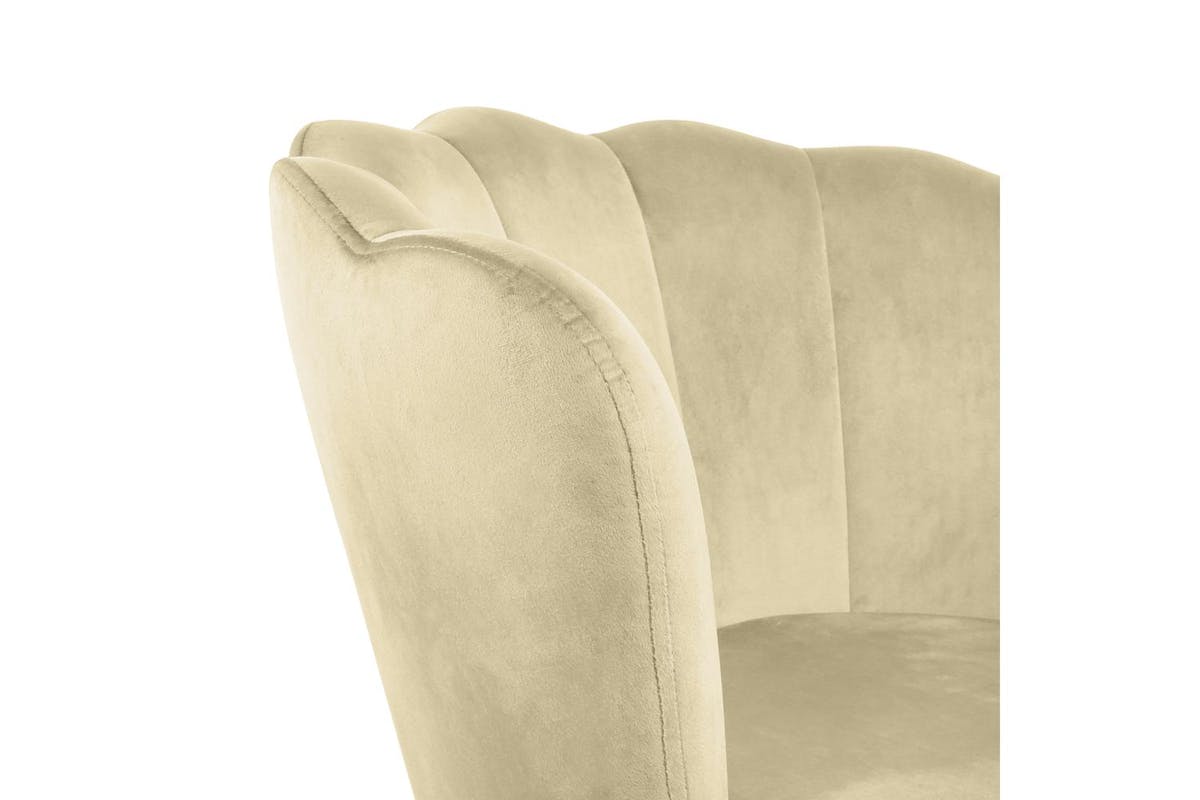 Genesis Flora Accent Chair | Petal Back Scallop | Velvet | Champagne-5