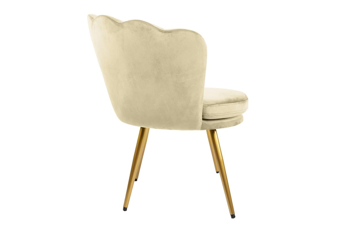 Genesis Flora Accent Chair | Petal Back Scallop | Velvet | Champagne-2