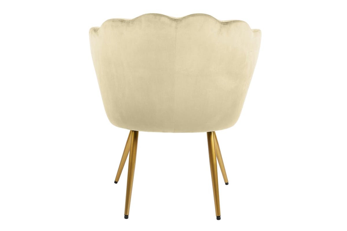 Genesis Flora Accent Chair | Petal Back Scallop | Velvet | Champagne-3